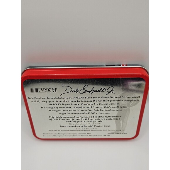 Vtg 2002 Tin Case Dale Earnhardt Jr Two Unopened Sealed Decks Of Playing Cards - Picture 9 of 15